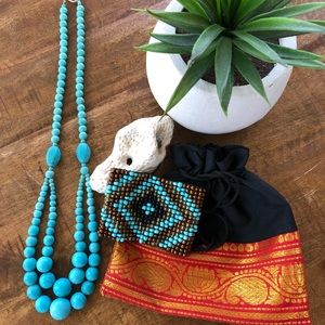 Statement necklace and beaded cuff!